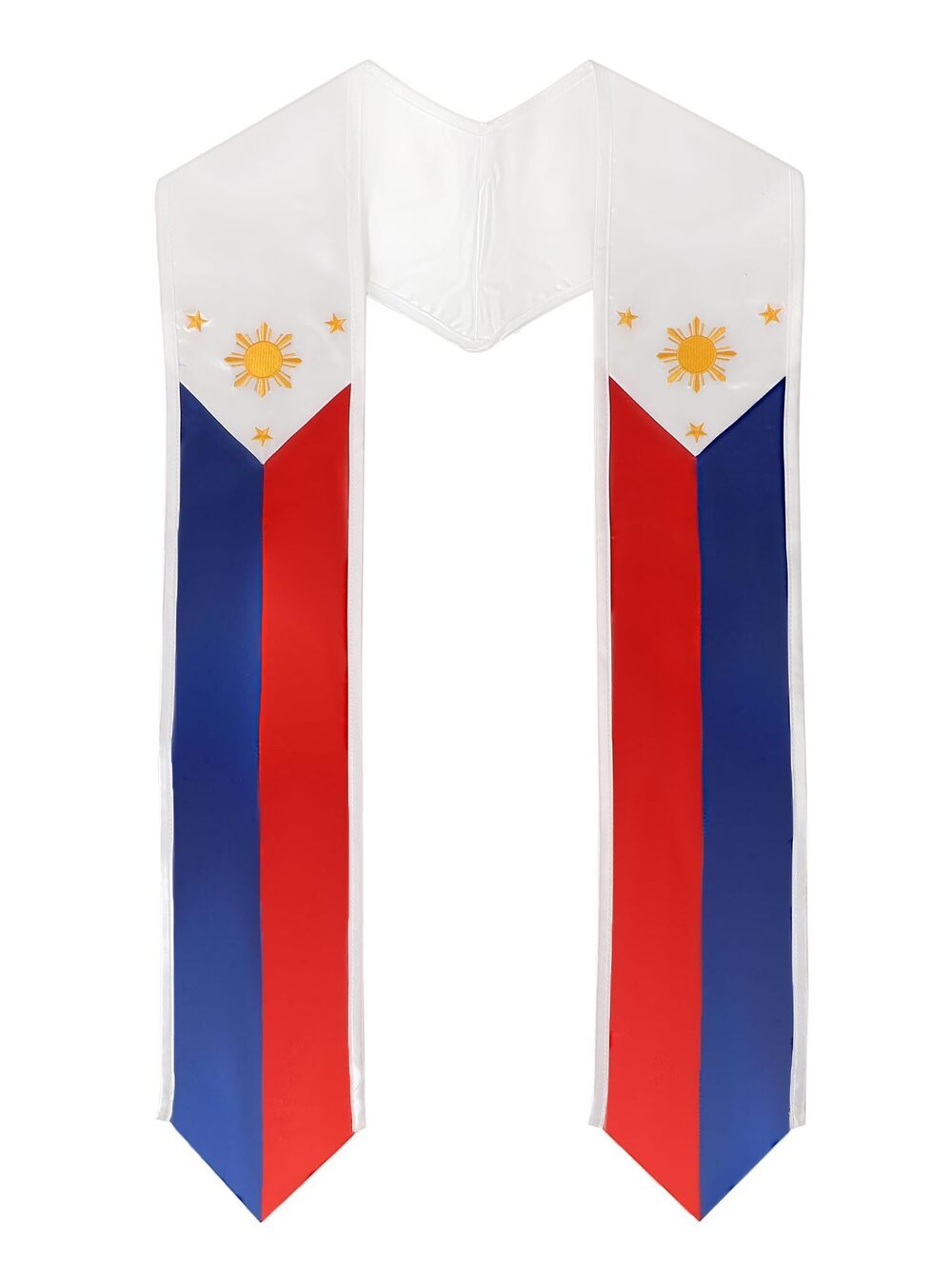 9837 Unisex National Flag Graduation Stole Embroidery Sash for Study Aboard